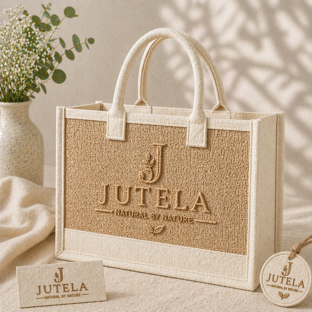 JUTELA Signature Personalized Tote Bag Set (Pack of 3)